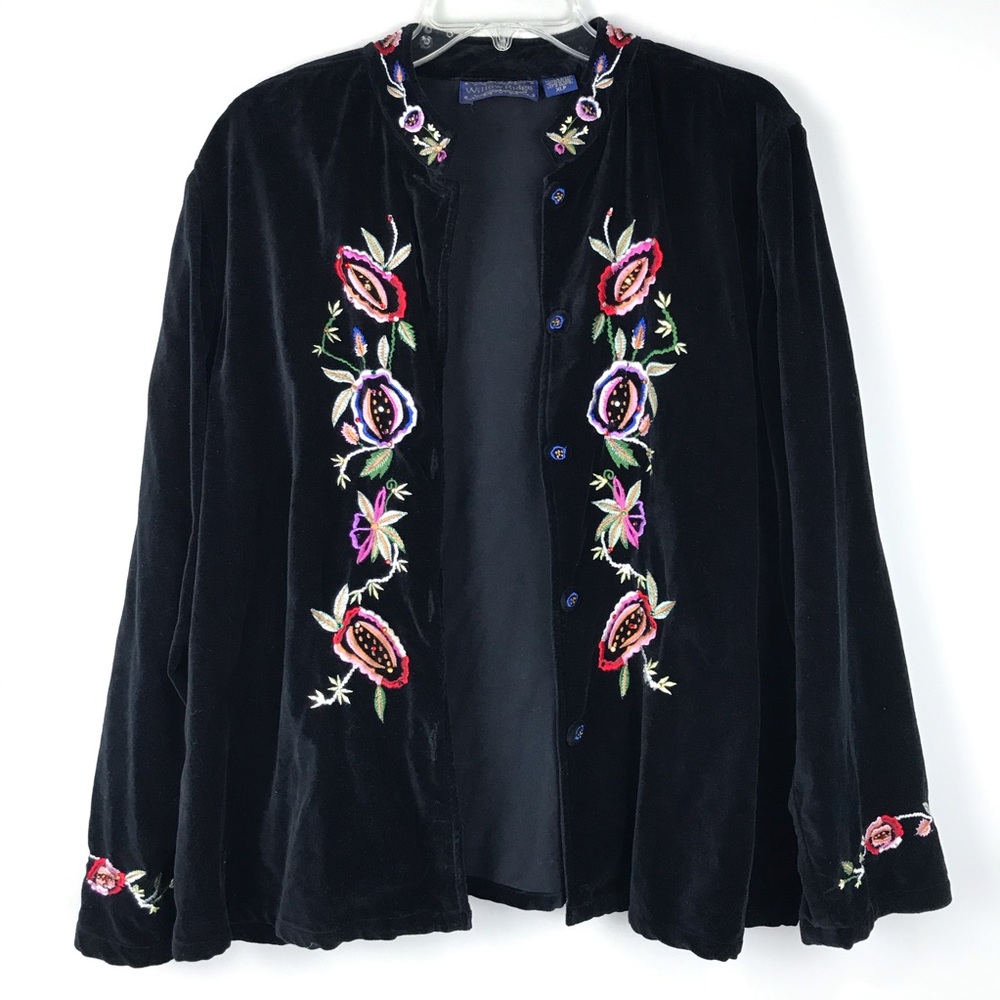 * Willow Ridge Mandarin Blazer Embroidery Jacket